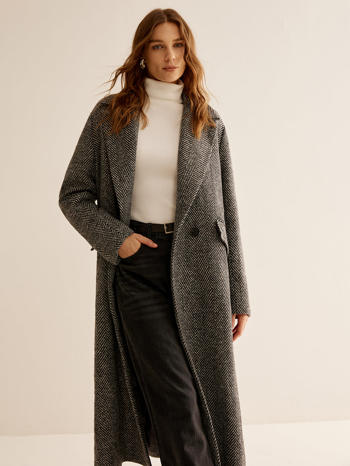 Daisy Elegance Long Woolen Coat