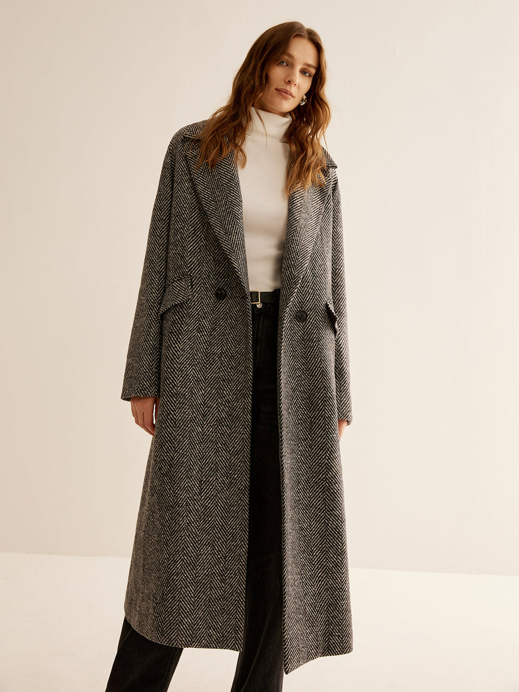 Daisy Elegance Long Woolen Coat