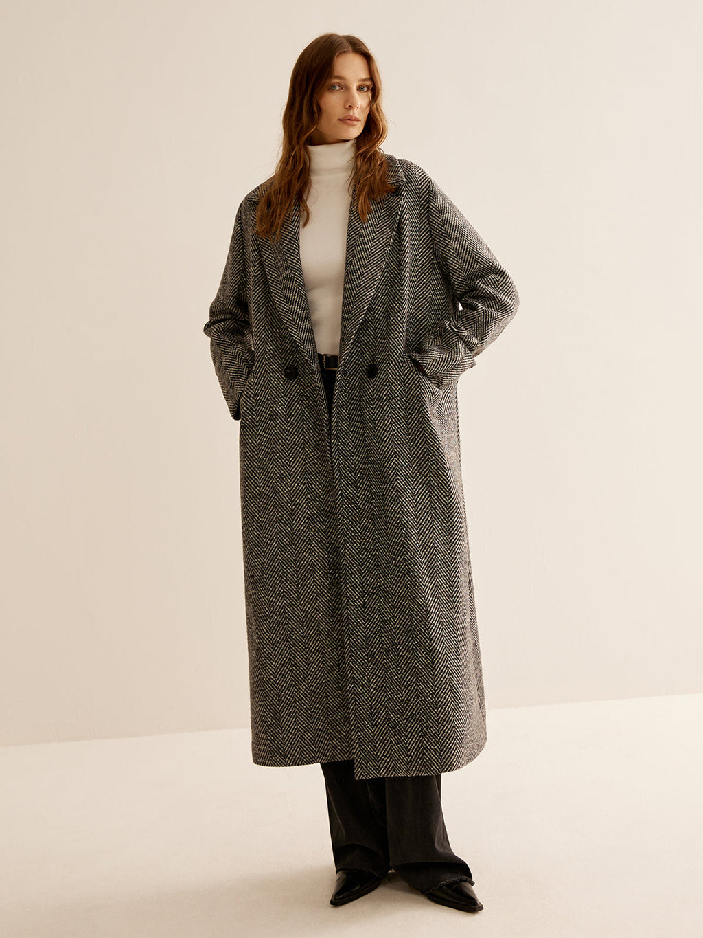 Daisy Elegance Long Woolen Coat