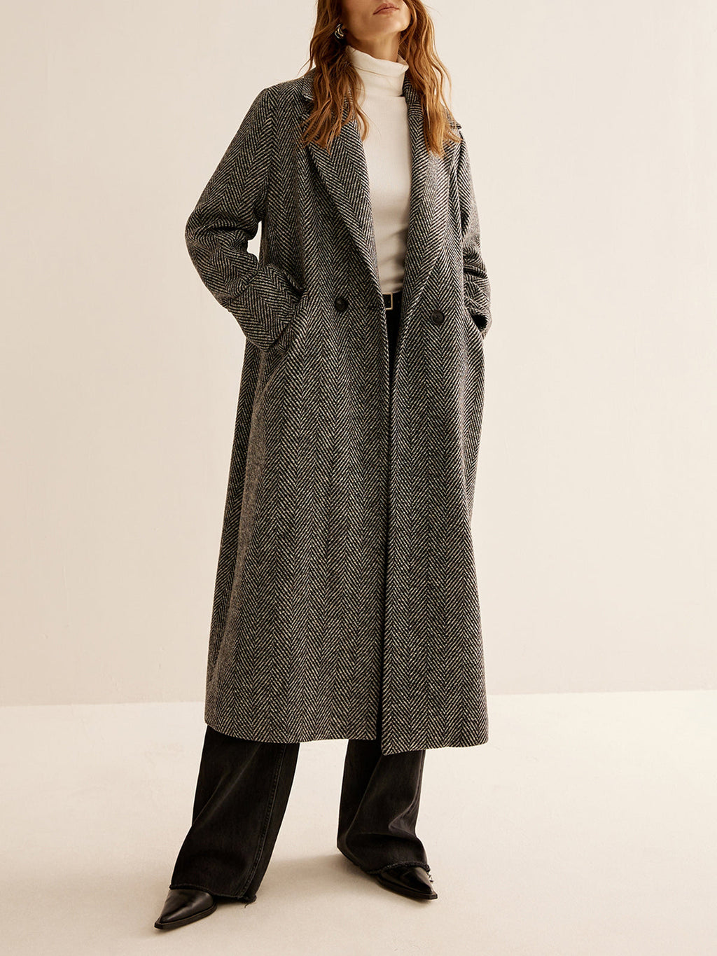 Daisy Elegance Long Woolen Coat