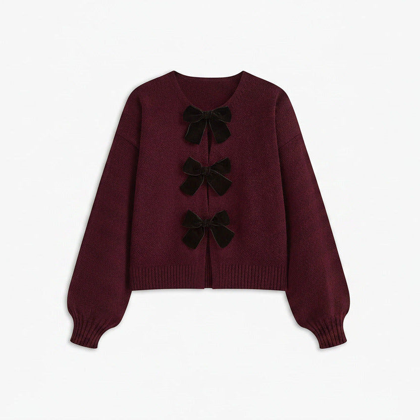 Love City Velvet-Bow Sweater