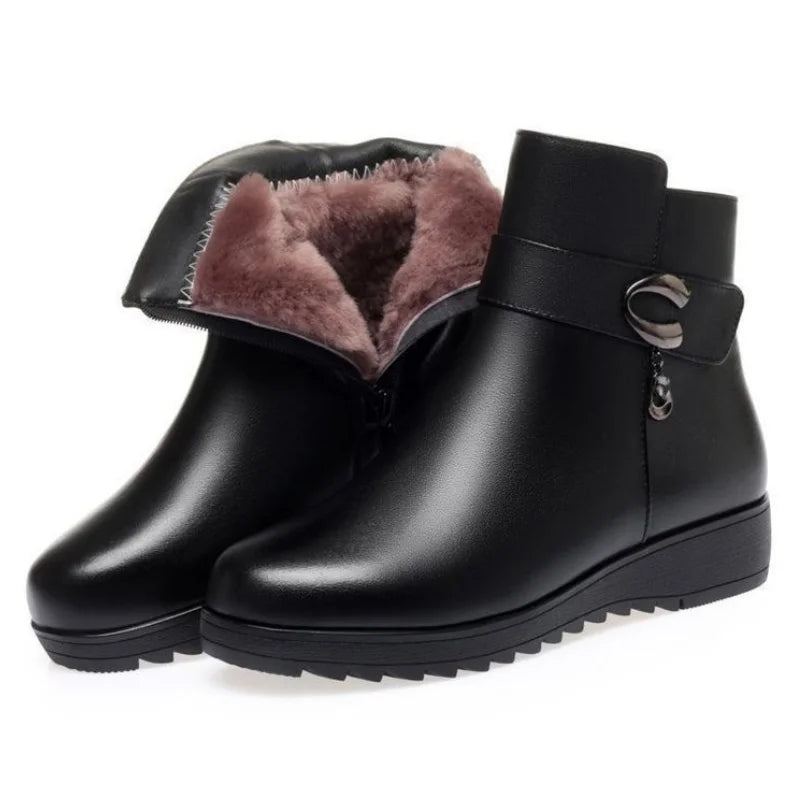 Bella Boutique Wool Lined Leather Winter Boots
