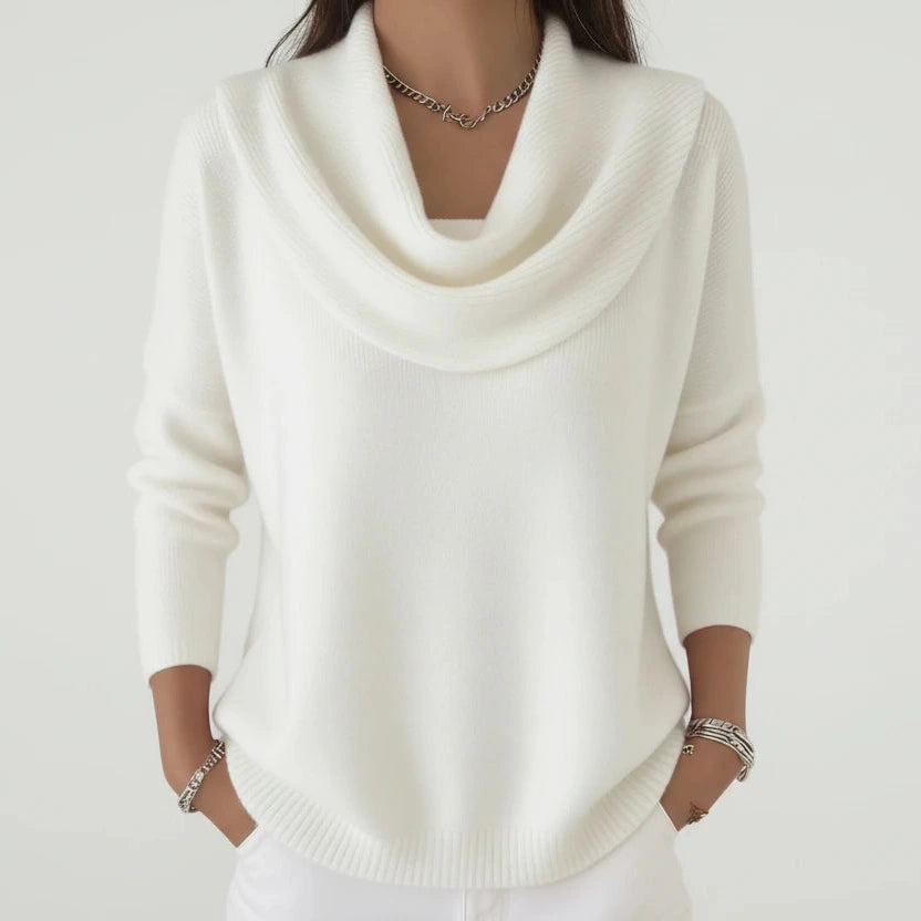 Amalie Knitted Elegant O-Collar Pullover Sweater