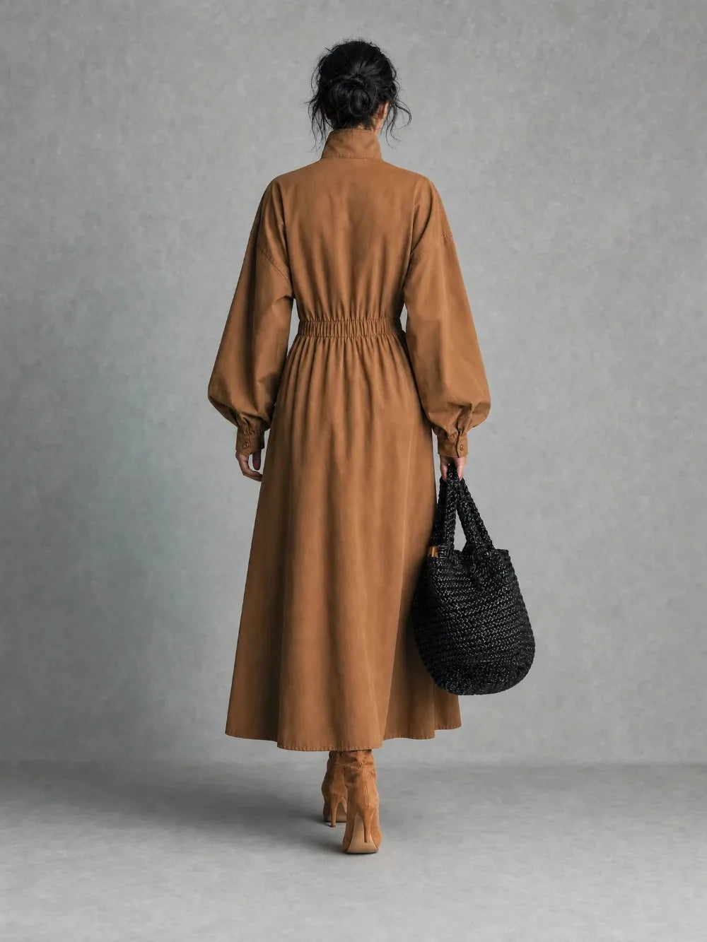 Colony Long Sleeve Button Front Maxi Dress