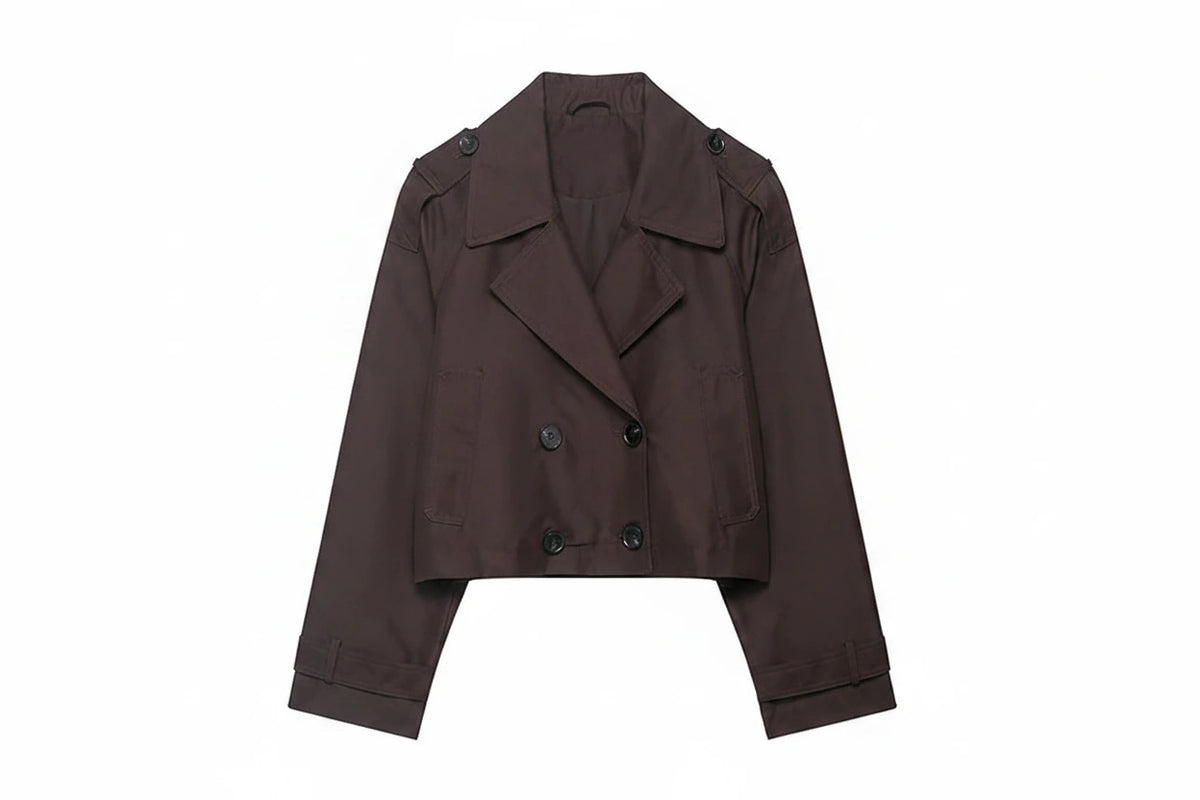 Euro Double Breasted Short Trench Coat