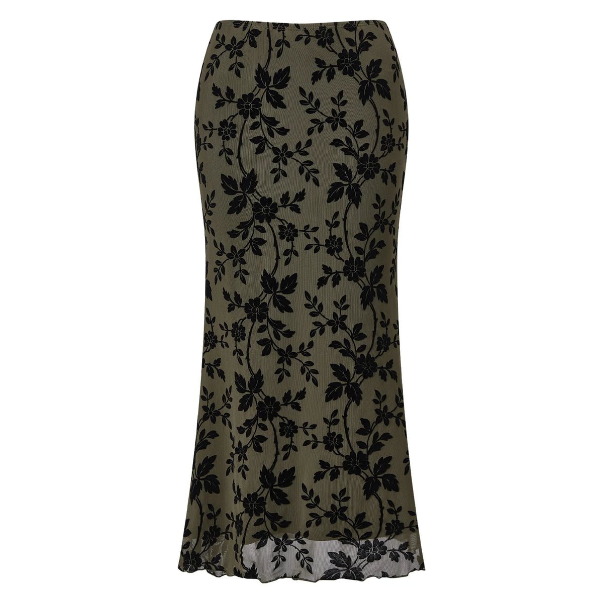 Tracy Floral High Waist Midi Skirt