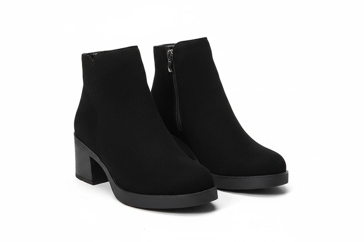 City Girl Round Toe High Heeled Ankle Boots