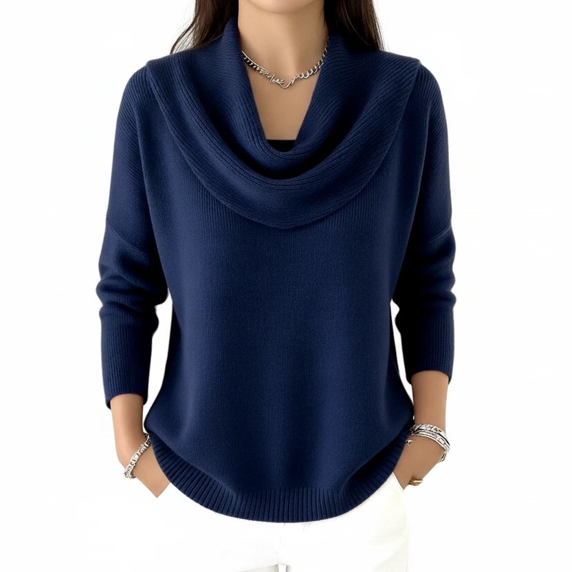 Amalie Knitted Elegant O-Collar Pullover Sweater