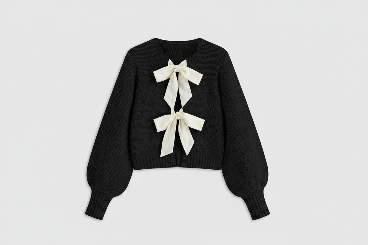 Black bow sweater