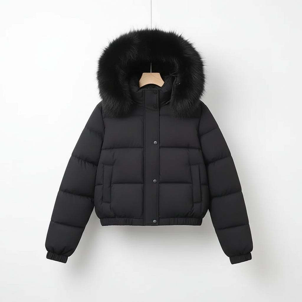 Black jacket on white studio wall