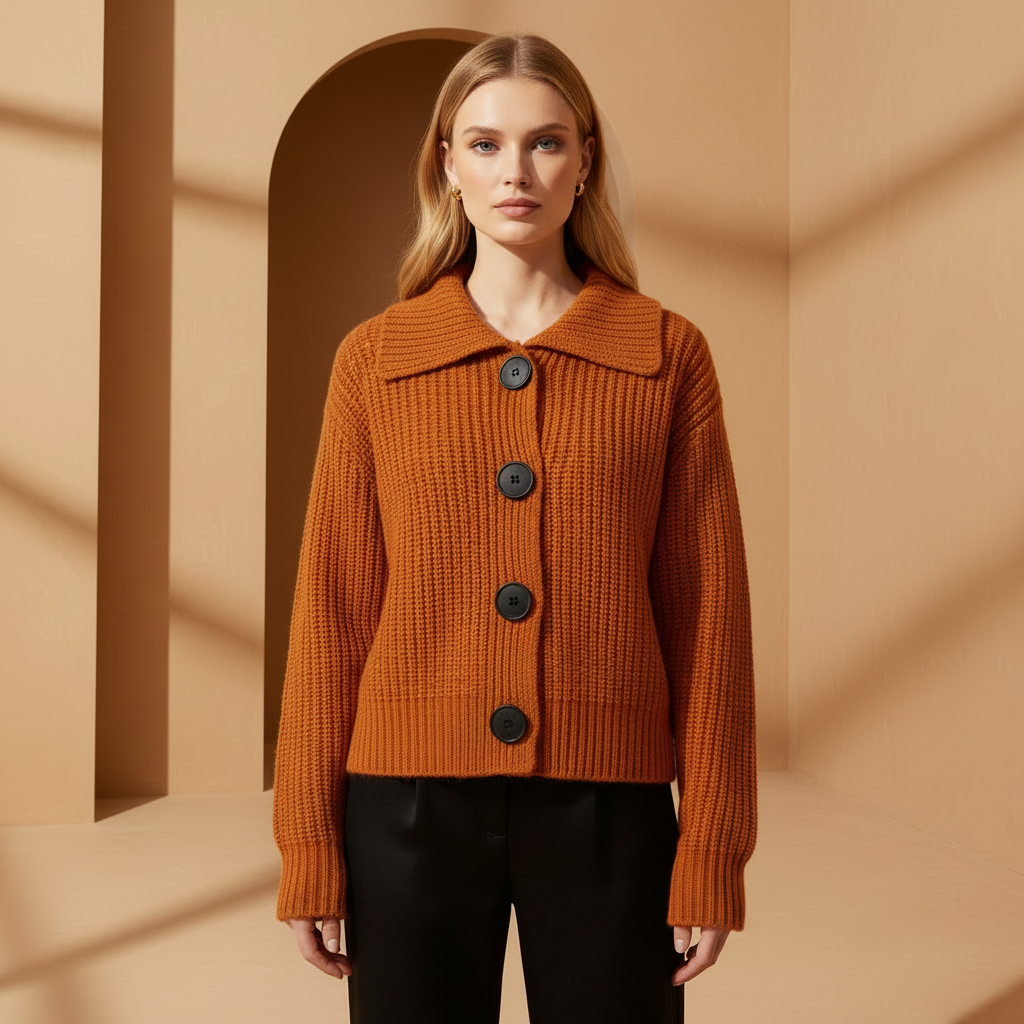 Burnt orange cardigan variant