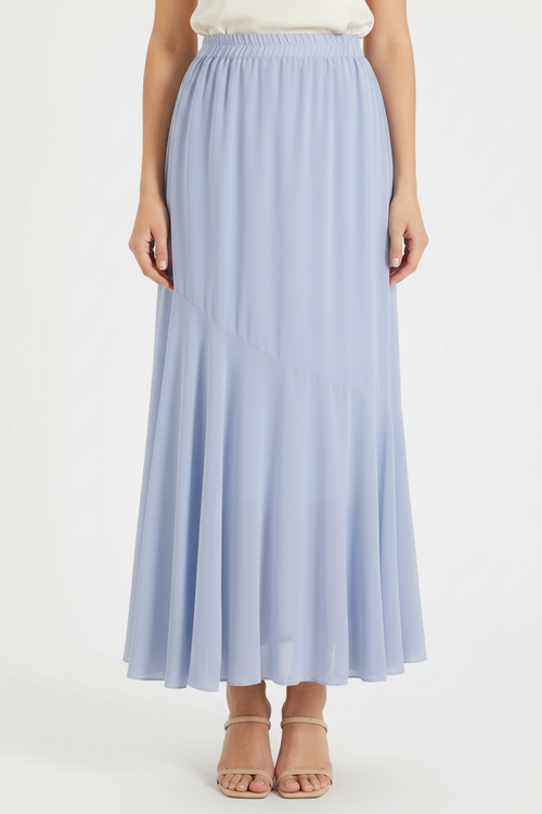 Light Blue Chiffon Maxi - With Shoes